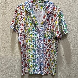 Roller Rabbit Disco Monkey Polo Pajama Top size M